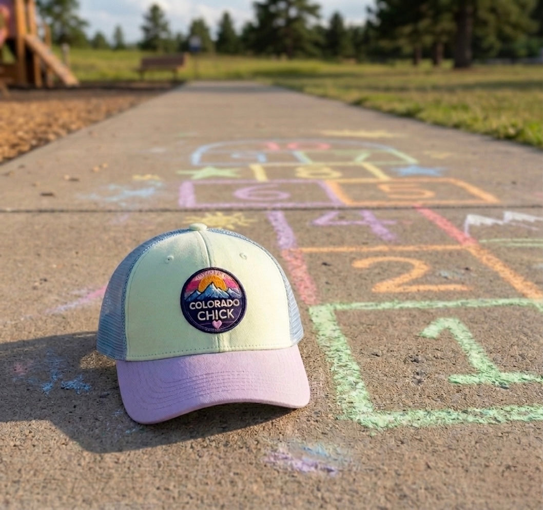 Youth Colorado Chick™ Lilac and Light Blue Trucker Hat