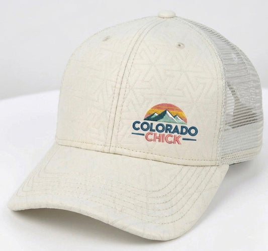 Colorado Chick™ Quilted White Trucker Hat