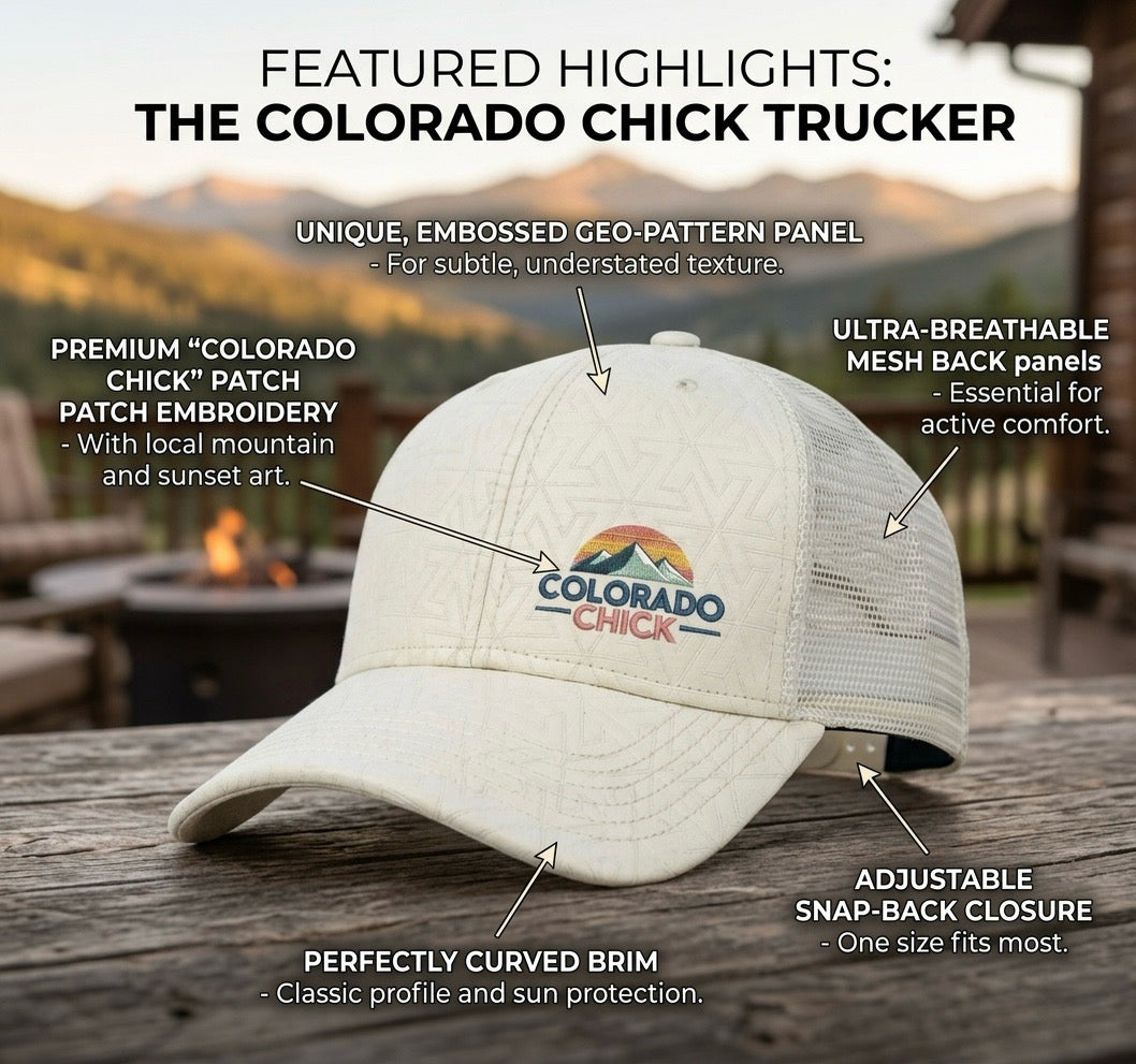 Colorado Chick™ Quilted White Trucker Hat
