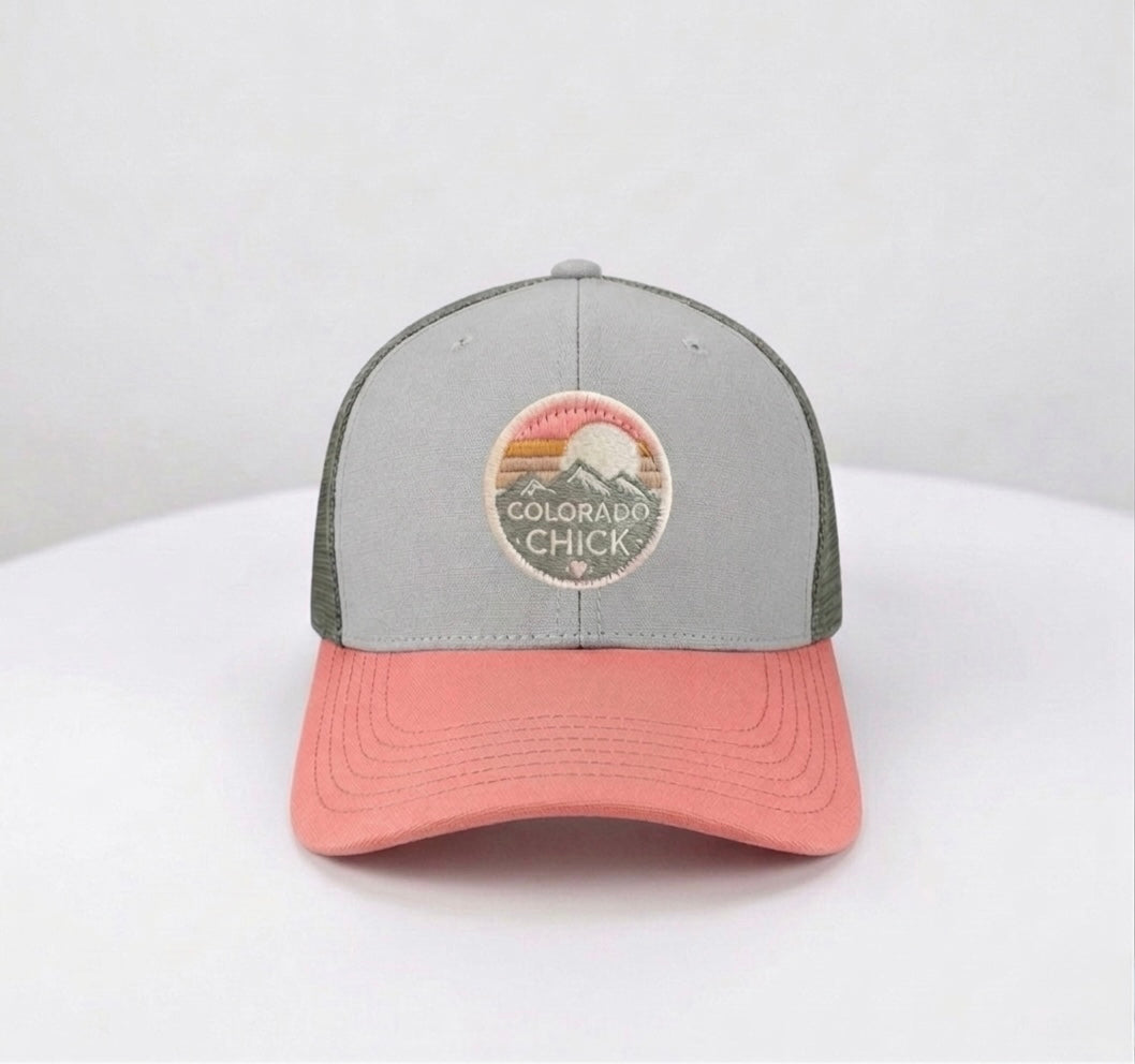 Youth Colorado Chick™ Light Grey Salmon Trucker Hat