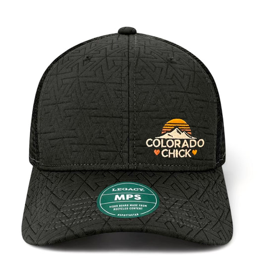 Colorado Chick™ Black Quilted Trucker Hat