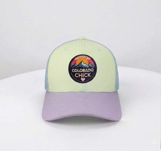 Youth Colorado Chick™ Lilac and Light Blue Trucker Hat
