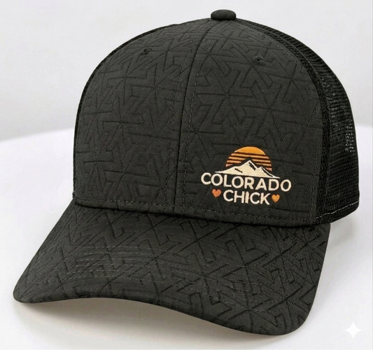Colorado Chick™ Black Quilted Trucker Hat