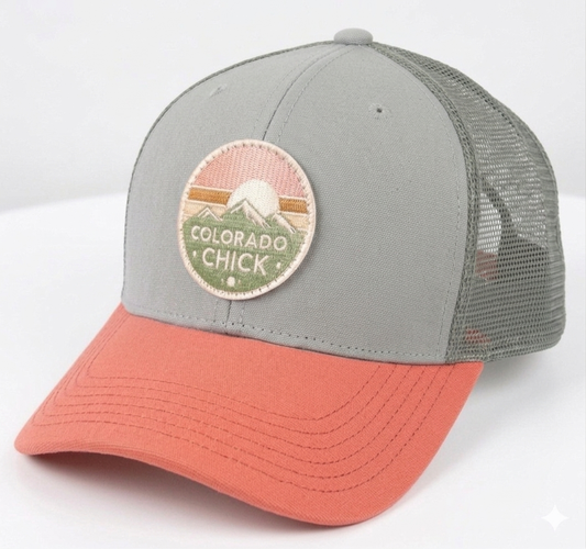 Colorado Chick™ Light Grey Salmon Trucker Hat
