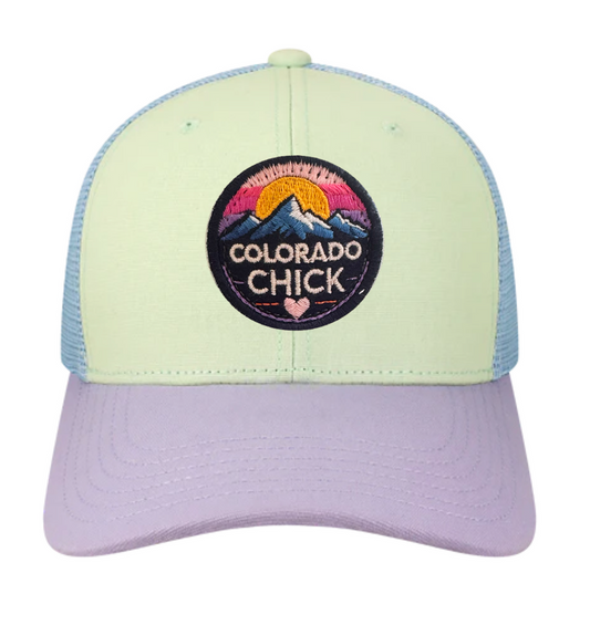 Youth Colorado Chick™ Lilac and Light Blue Trucker Hat